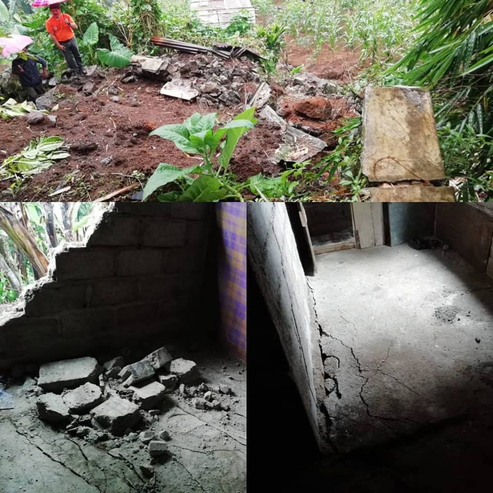 Tebing longsor,Rumah Retak-Retak