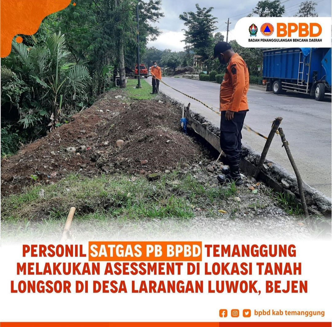 Satgas BP BPBD Melakukan Asessment Lokasi Tanah Longsor Di Desa Larangan Luwok